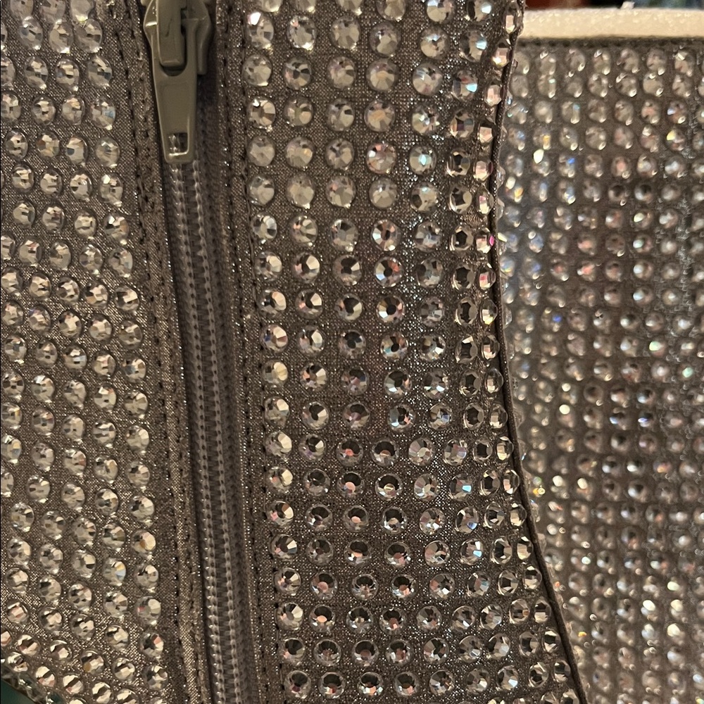 New Betsey Johnson Glittering Silver Ankle Boots Colby size 8 - Picture 3 of 16